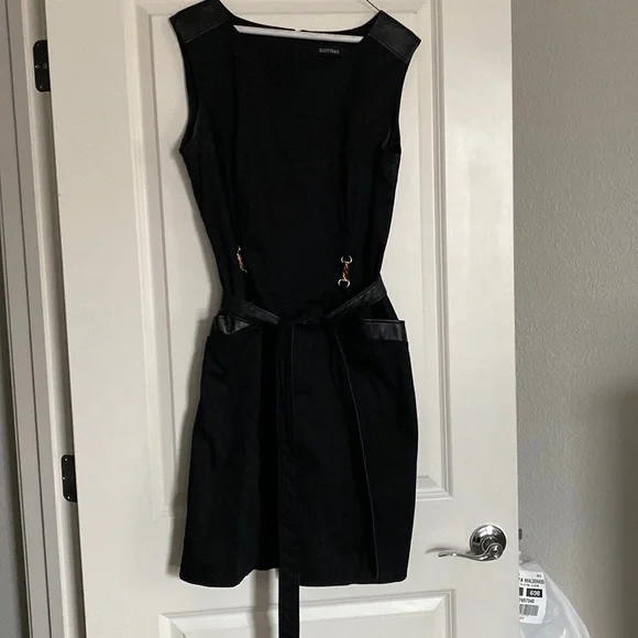 chinese dress ladies Black Faux Leather Half Puff Sleeve Mini Dress main image 0